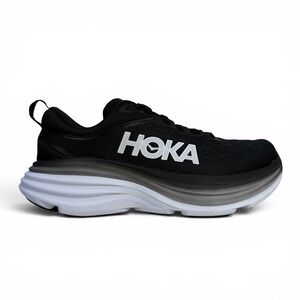 Hoka Bondi‎ 8 Womens Running Shoes Size 7 B Black White 1127952 BWHT